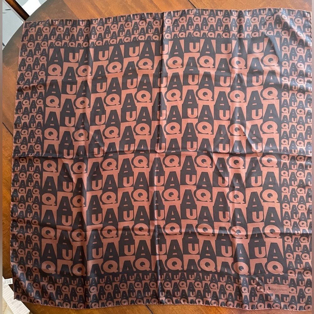NWOT Brown Aquascutum Silk Printed Scarf